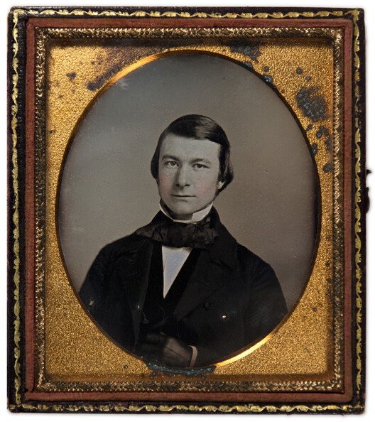 Daguerreotypie eines Mannes im Etui, aufgenommen um 1850