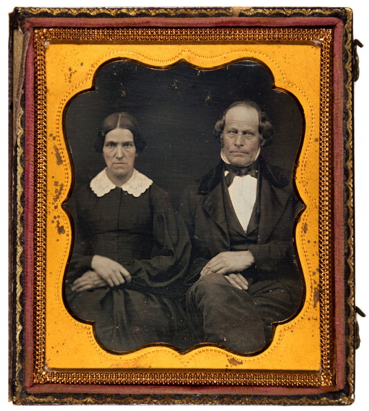 Daguerreotypie eines Paares im Etui, aufgenommen um 1850