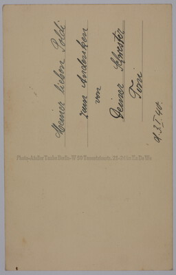 Rueckseite mit handschriftlicher Adresse