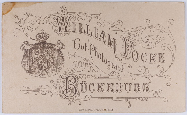 Porträtaufnahme aus dem Atelier von William Focke